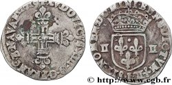 LOUIS XIII LE JUSTE Quart d écu, à la croix fleurdelisée, titulature côté croix 1616 Bayonne