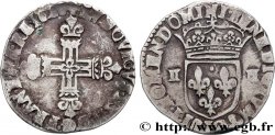 LOUIS XIII LE JUSTE Quart d écu, à la croix fleurdelisée, titulature côté croix 1628 Bayonne