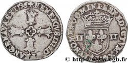 HENRI IV LE GRAND Quart d écu, croix feuillue de face 1596 Bayonne
