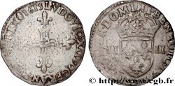LOUIS XIII LE JUSTE Quart d écu, à la croix fleurdelisée, titulature côté croix 1615 Rouen