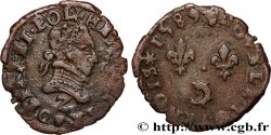 HENRI III Double tournois, 2e type du Dauphiné 1589 Grenoble