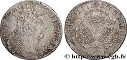 LOUIS XIV LE GRAND OU LE ROI SOLEIL Quart d écu aux trois couronnes 1711 Poitiers TTB