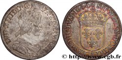 LOUIS XIV  THE SUN KING  Quart d écu, portrait à la mèche courte 1644 Paris, Monnaie de Matignon VF/XF