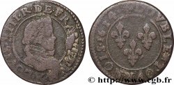 LOUIS XIII Double tournois, grand buste enfantin, drapé à large fraise 1614 Bordeaux