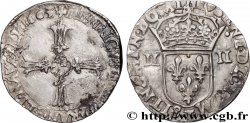 HENRY IV Quart d écu, croix feuillue de face 1603 Nantes