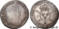 LOUIS XIV THE SUN KING Demi-écu aux insignes 1701 Tours