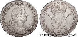 LOUIS XIV LE GRAND OU LE ROI SOLEIL Écu aux insignes 1702 Lyon