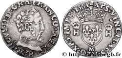 CHARLES IX. MONNAYAGE AU NOM DE HENRI II Demi-teston à la tête nue, 5e type 1561 Toulouse