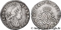 LOUIS XIV LE GRAND OU LE ROI SOLEIL Quatre sols aux deux L 1692 Dijon