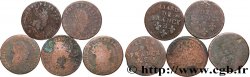 LOUIS XIV THE SUN KING Liard de cuivre “à la tête couronnée”, lot de 5 ex. n.d. Ateliers divers