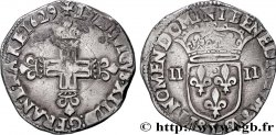 LOUIS XIII Quart d écu, à la croix fleurdelisée, titulature côté croix 1629 Bayonne