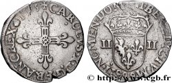 CHARLES X, CARDINAL OF BOURBON Quart d écu, croix de face 1595 Dinan