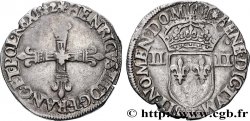 HENRY III Quart d écu, croix de face 1582 Nantes