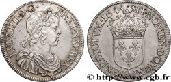LOUIS XIV LE GRAND OU LE ROI SOLEIL Demi-écu, portrait à la mèche courte 1645 Paris, Monnaie du Louvre