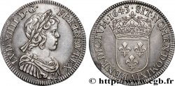 LOUIS XIV LE GRAND OU LE ROI SOLEIL Quart d écu, portrait à la mèche courte 1643 Paris, Monnaie du Louvre