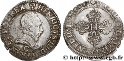 HENRI III Demi-franc au col plat 1587 Saint-Lô