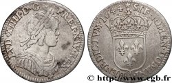 LOUIS XIV LE GRAND OU LE ROI SOLEIL Douzième d écu, portrait à la mèche courte 1644 Paris, Monnaie du Louvre TTB