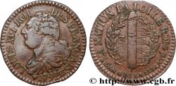 LOUIS XVI (MONARQUE CONSTITUTIONNEL) 3 deniers dit au faisceau , légende FRANÇAIS 1792 Strasbourg
