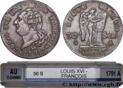 LOUIS XVI (MONARQUE CONSTITUTIONNEL) 30 sols dit au génie , type FRANÇOIS 1791 Paris