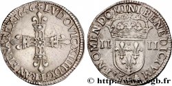 LOUIS XIV  THE SUN KING  Quart d écu, titulature côté croix 1646 Angers AU/AU