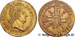 LOUIS XIV THE SUN KING Louis d’or aux huit L et aux insignes 1702 Riom