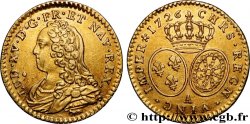 LOUIS XV THE BELOVED Demi-louis d or aux écus ovales, buste habillé 1726 Paris