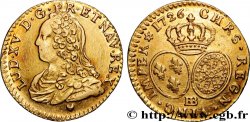 LOUIS XV THE BELOVED Demi-louis d or aux écus ovales, buste habillé 1726 Strasbourg