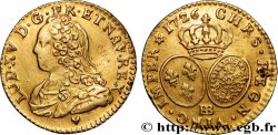 LOUIS XV THE BELOVED Demi-louis d or aux écus ovales, buste habillé 1726 Strasbourg