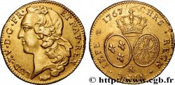 LOUIS XV THE BELOVED Double louis d’or aux écus ovales, tête ceinte d’un bandeau 1767 Bordeaux