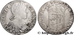 LOUIS XIV  THE SUN KING  Demi-écu de Navarre, portrait à la mèche longue 1653 Saint-Palais VF/XF