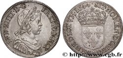 LOUIS XIV  THE SUN KING  Quart d écu, portrait à la mèche courte 1644 Paris, Monnaie du Louvre AU/AU