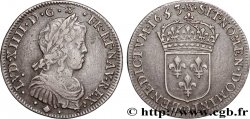 LOUIS XIV  THE SUN KING  Quart d écu, portait à la mèche longue 1653 Lyon XF
