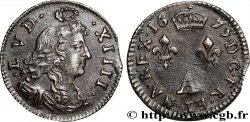 LOUIS XIV  THE SUN KING  Deux sols aux deux lis sous couronne 1675 Paris AU/XF