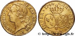 LOUIS XV  THE WELL-BELOVED  Louis d’or aux écus ovales, tête ceinte d’un bandeau 1744 Lille VF