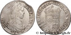 LOUIS XIV  THE SUN KING  Écu de Navarre, portrait à la mèche longue 1655 Saint-Palais XF