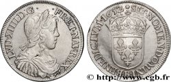 LOUIS XIV  THE SUN KING  Demi-écu, portrait à la mèche longue 1652 Rouen XF