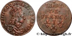 LOUIS XIV LE GRAND OU LE ROI SOLEIL Liard de cuivre 1656 Limoges
