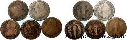 LOUIS XVI 2 sols dit au faisceau , types divers, lot de 5 ex. n.d. Ateliers divers