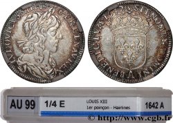 LOUIS XIII LE JUSTE Quart d écu, buste drapé (1er buste de Jean Warin) 1642 Paris, Monnaie du Louvre