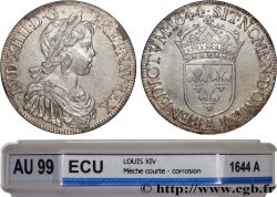 LOUIS XIV LE GRAND OU LE ROI SOLEIL Écu, portrait à la mèche courte 1644 Paris, Monnaie du Louvre