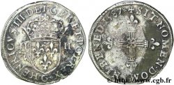 HENRY III Quart d écu, écu de face 1587 Poitiers