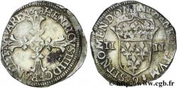 HENRY IV Quart d écu, croix feuillue de face 1608 Rennes