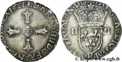 HENRY IV Quart d écu, croix feuillue de face 1601 La Rochelle