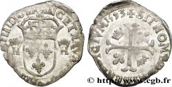 HENRY IV Douzain aux deux H couronnées, 9ème type 1593 Clermont-Ferrand