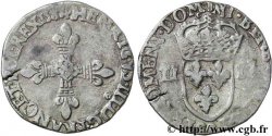 HENRY III Quart d écu, croix de face 1587 Rennes