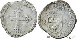 HENRY III Quart d écu, croix de face n.d. Rennes