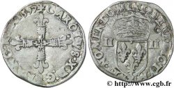CHARLES X, CARDINAL OF BOURBON Quart d écu, croix de face 1597 Nantes