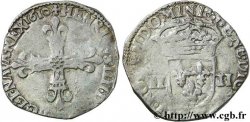 HENRI IV LE GRAND Quart d écu, croix bâtonnée et fleurdelisée de face 1610 Nantes