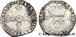 HENRY IV Quart d écu, croix feuillue de face 1604 Angers