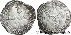 HENRI IV LE GRAND Quart d écu, croix feuillue de face 1600 Nantes